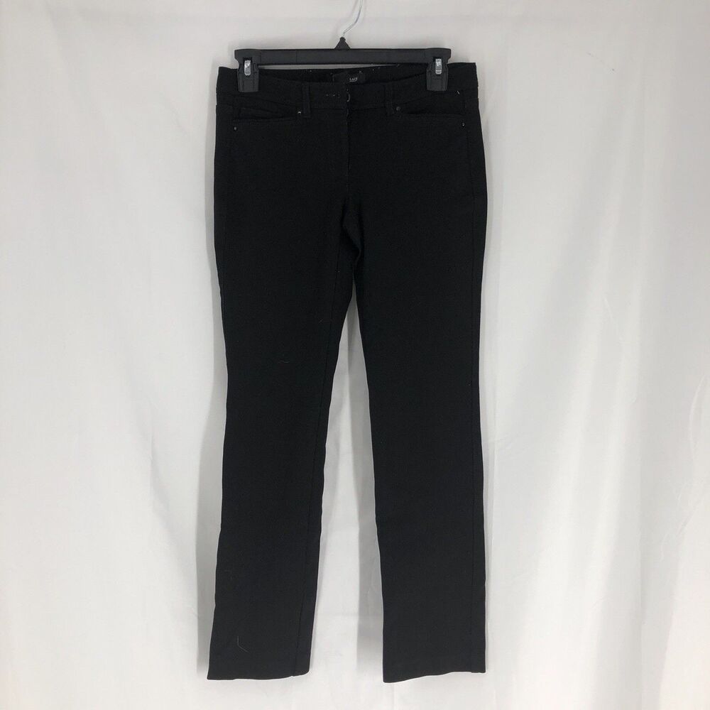 White House Black Market Women's Black Slim Leg Stretch Pants - 0 Short